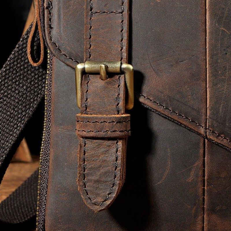 Bolsa Ombro Mensageiro Vintage Em Pele Genuína Dupla Utilização