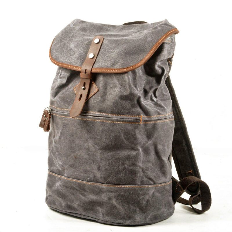 Mochila Lona Vintage Para Homem Com Cordão